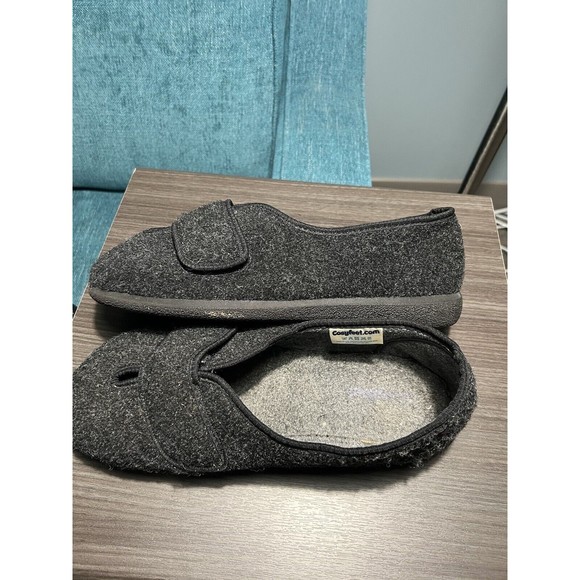 Cosyfeet Ronnie Mens Slippers Gray Black Size 11 - Picture 7 of 12